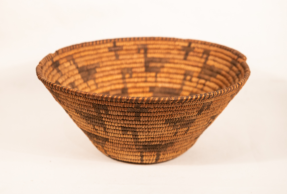 Pima basket with horses and crosses