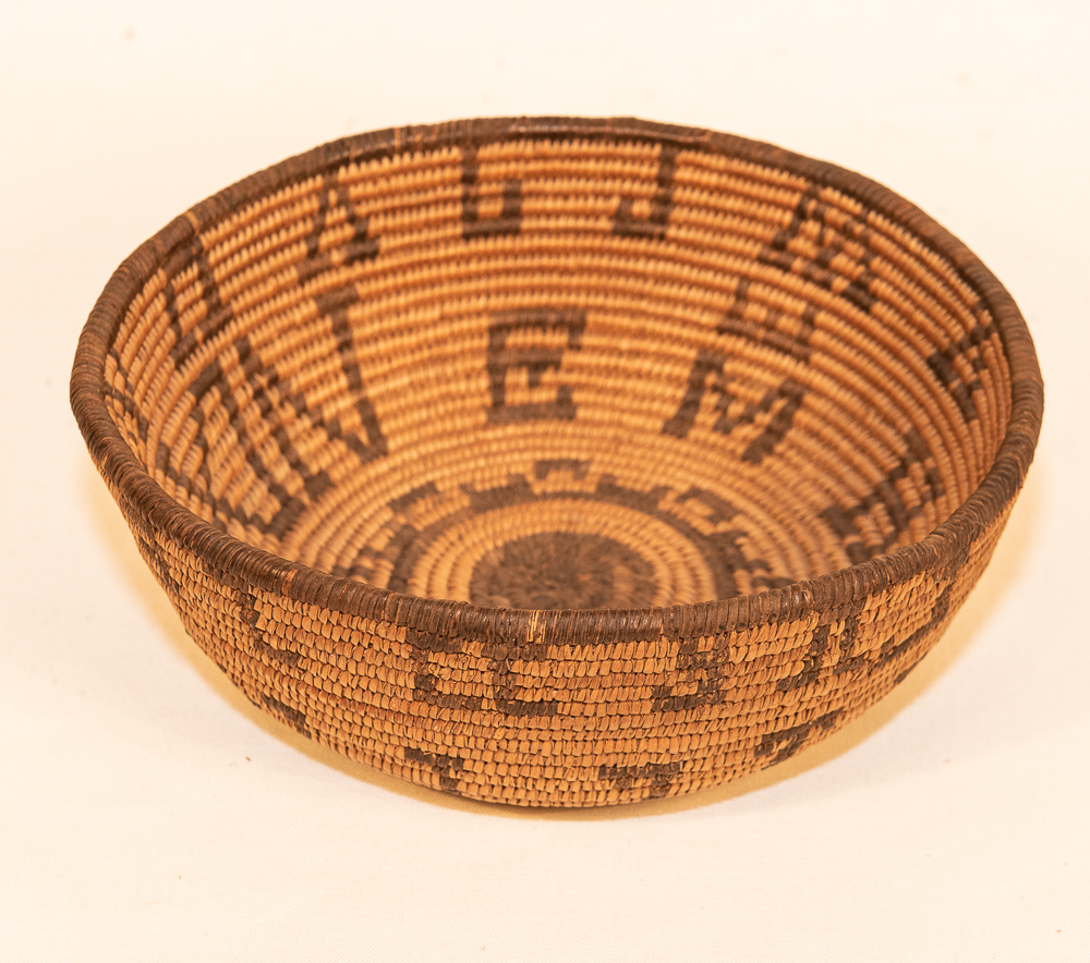 Apache basket bowl with letter forms