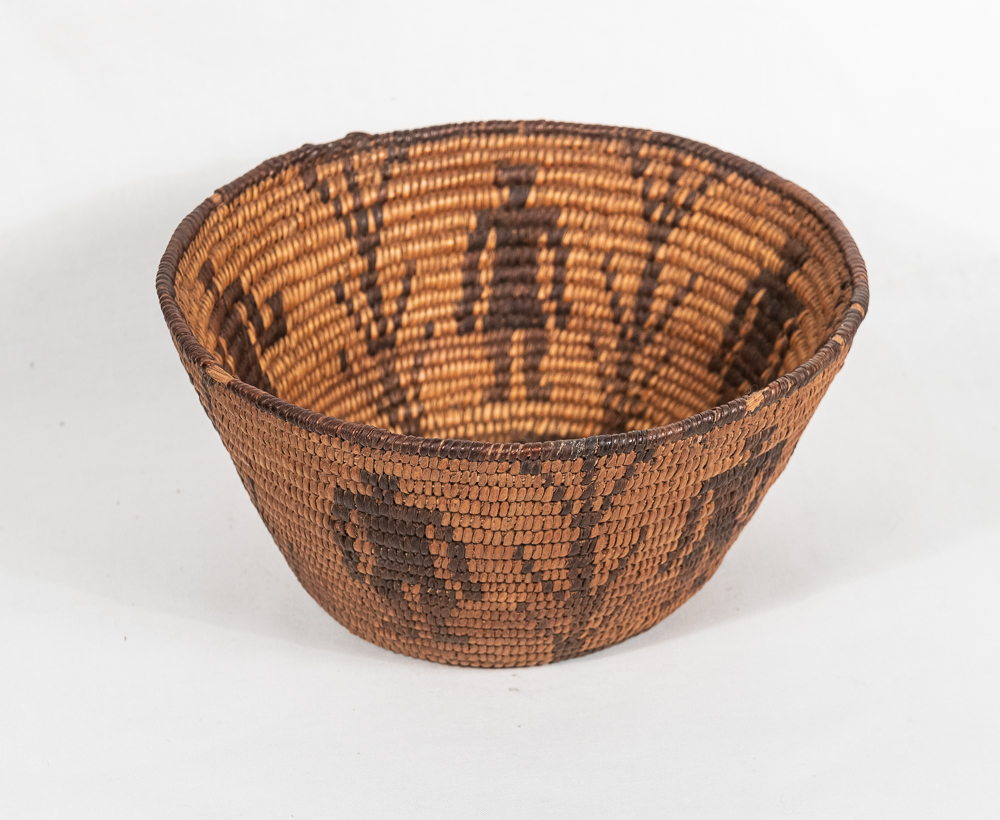 Pima basket with male and female figures