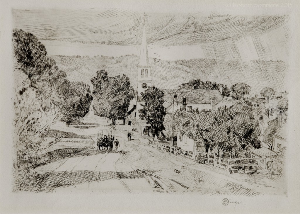 Vermont Village - Peacham, Vermont  Etching